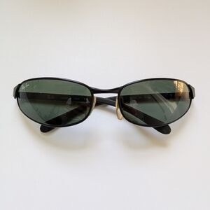 Vintage Early 2000s Ray Ban Italy RB1342 006 59-18 Black Metal Sunglasses